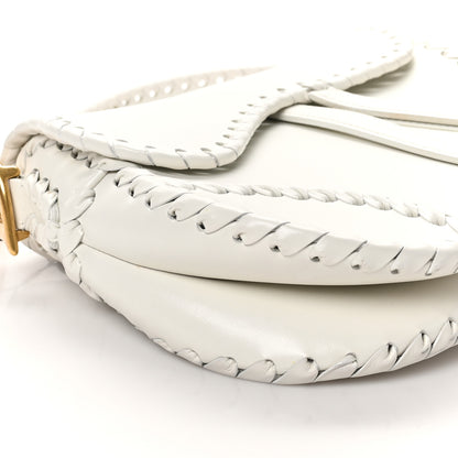 Christian Dior Calfskin Braided Saddle Bag White 10 of 11