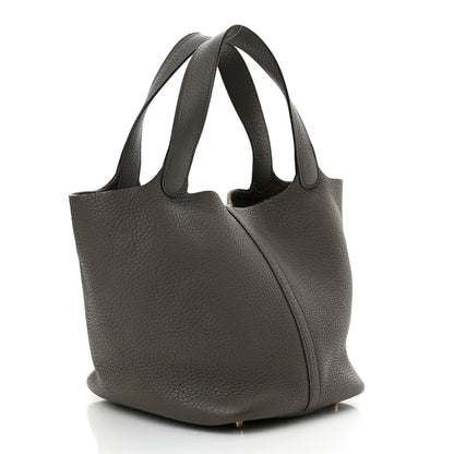 Hermes Taurillon Clemence Picotin Lock 22 MM Etain 3 of 10
