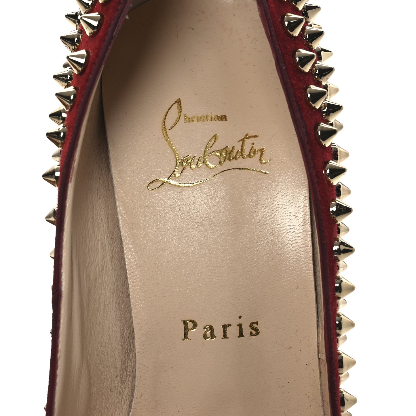 Veau Velours Calf Hair Leopard Lady Peep Spikes 150 Pumps 38 Red