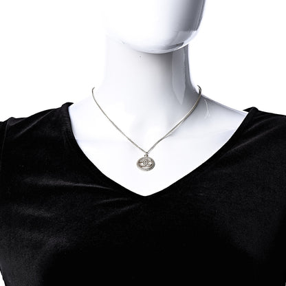 Chanel Crystal CC Medallion Pendant Necklace Gold 2 of 6