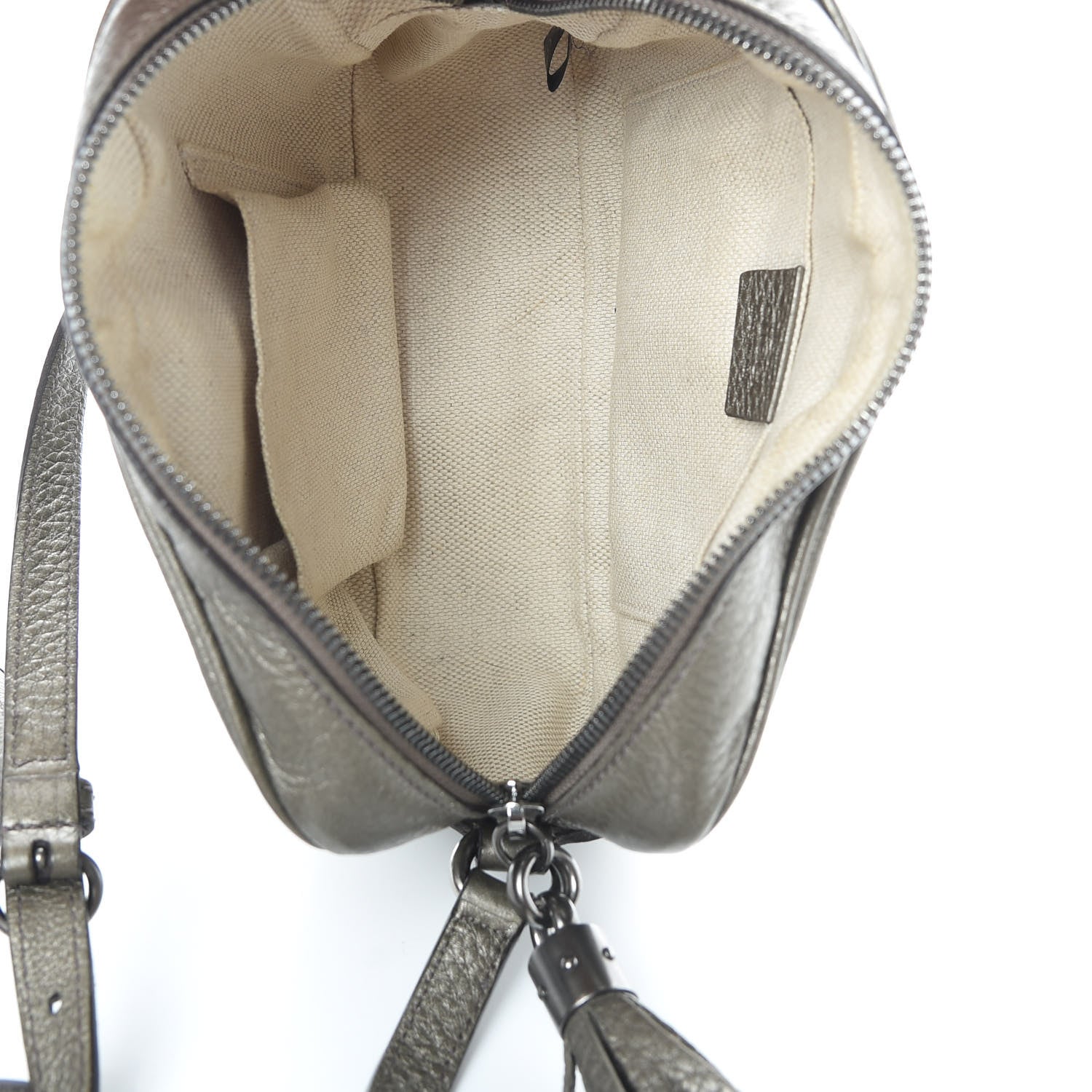Gucci Metallic Pebbled Calfskin Small Soho Disco Bag Sasso 5 of 12