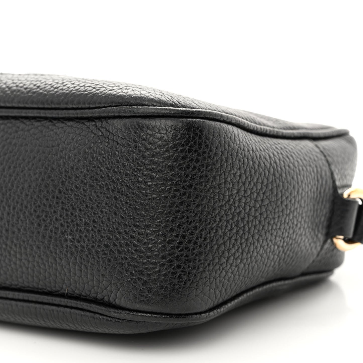 Pebbled Calfskin Small Soho Disco Bag Black