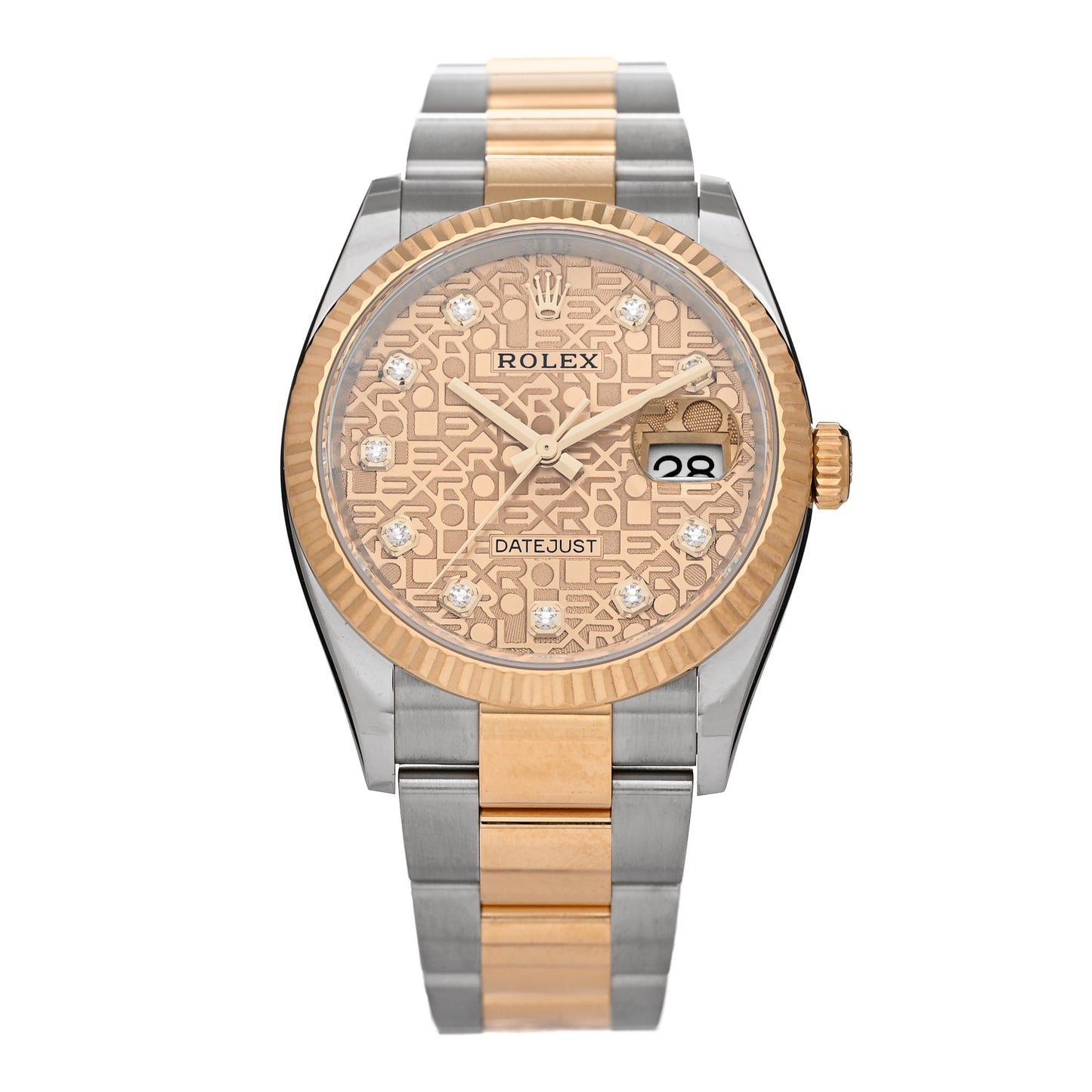 Stainless Steel 18K Yellow Gold Diamond 36mm Oyster Perpetual Datejust Watch Champagne Jubilee 126233
