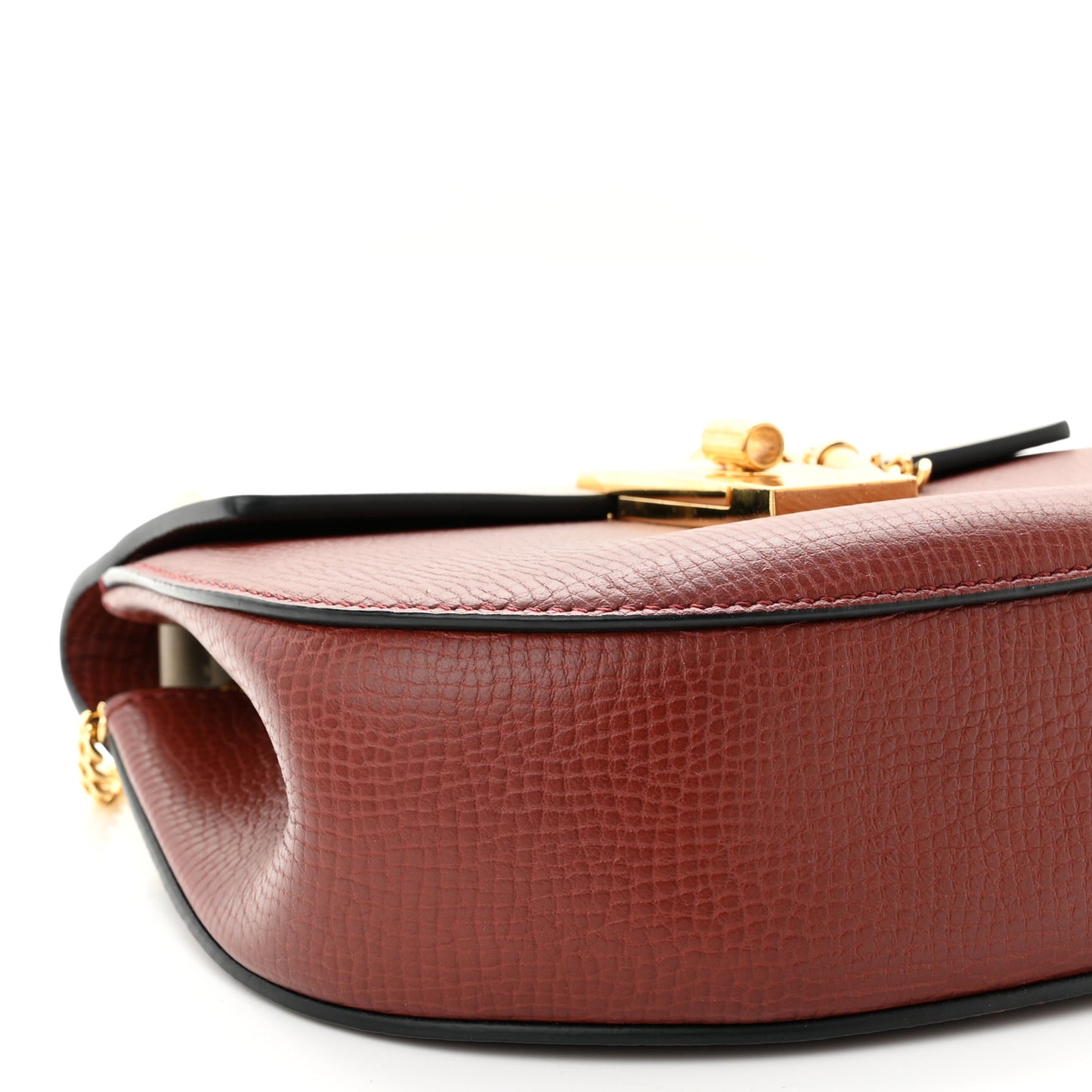 Grained Calfskin Lambskin Mini Bi-Color Drew Shoulder Bag Beige Brown