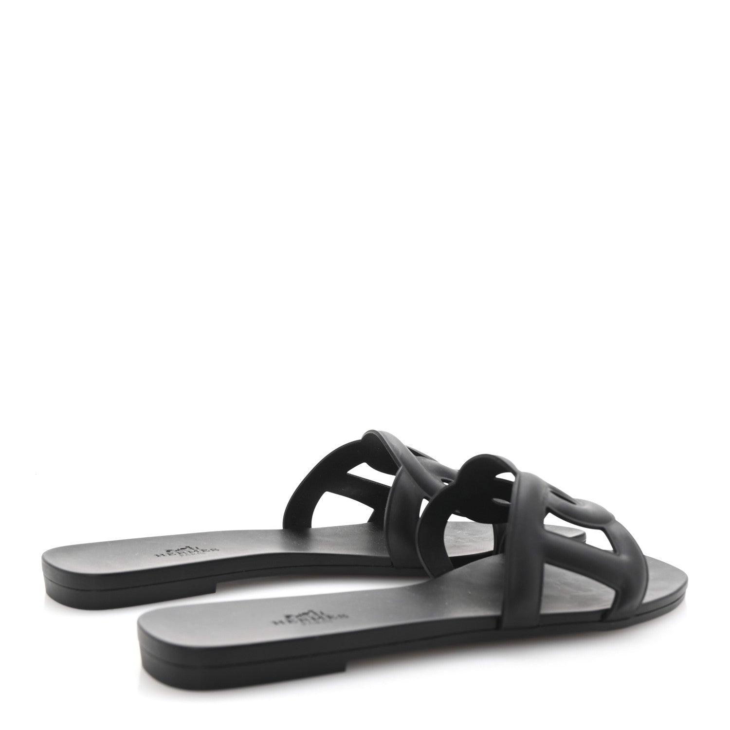 Hermes Rubber Aloha Sandals 39 Black 5 of 8