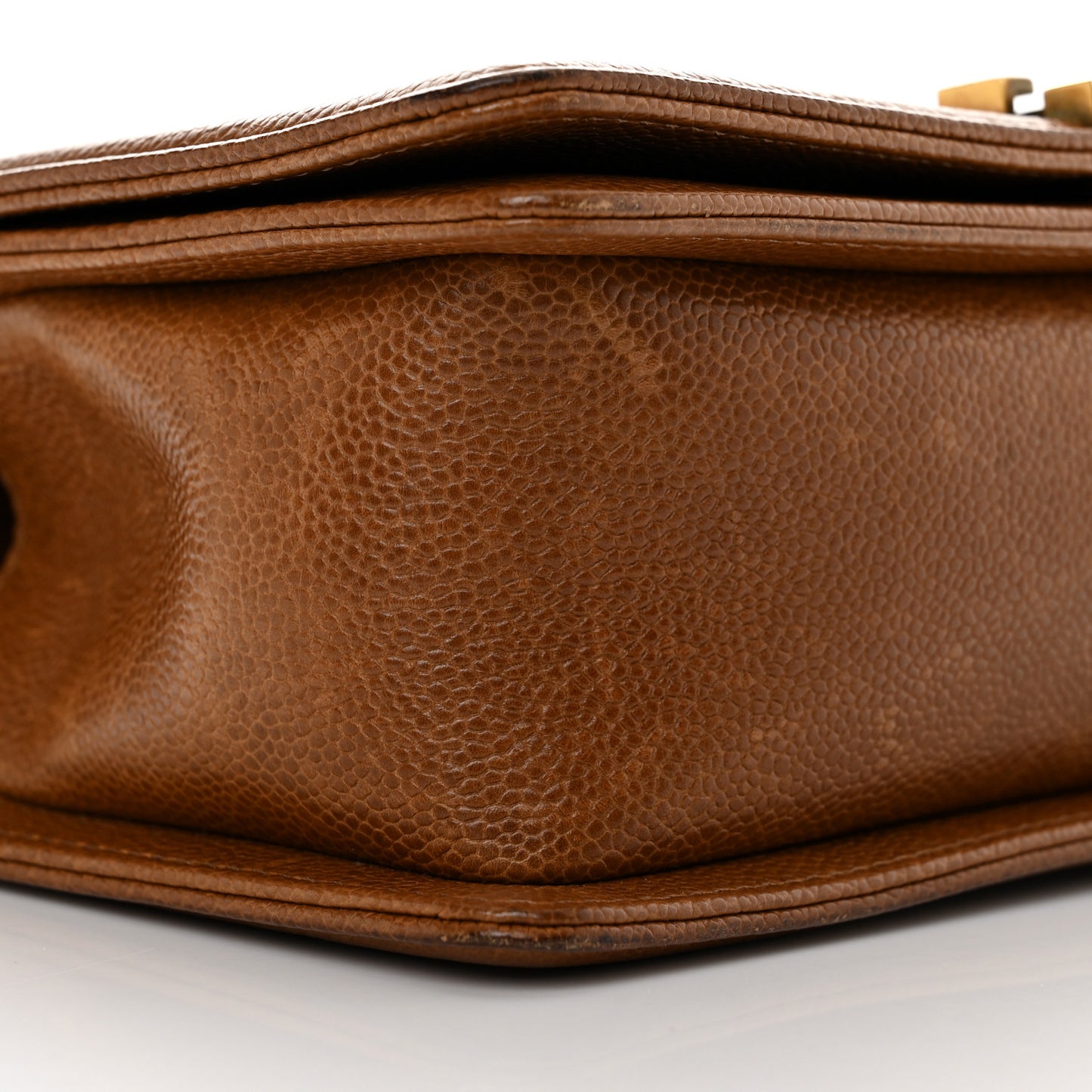 Caviar Quilted Medium Boy Flap Light Brown