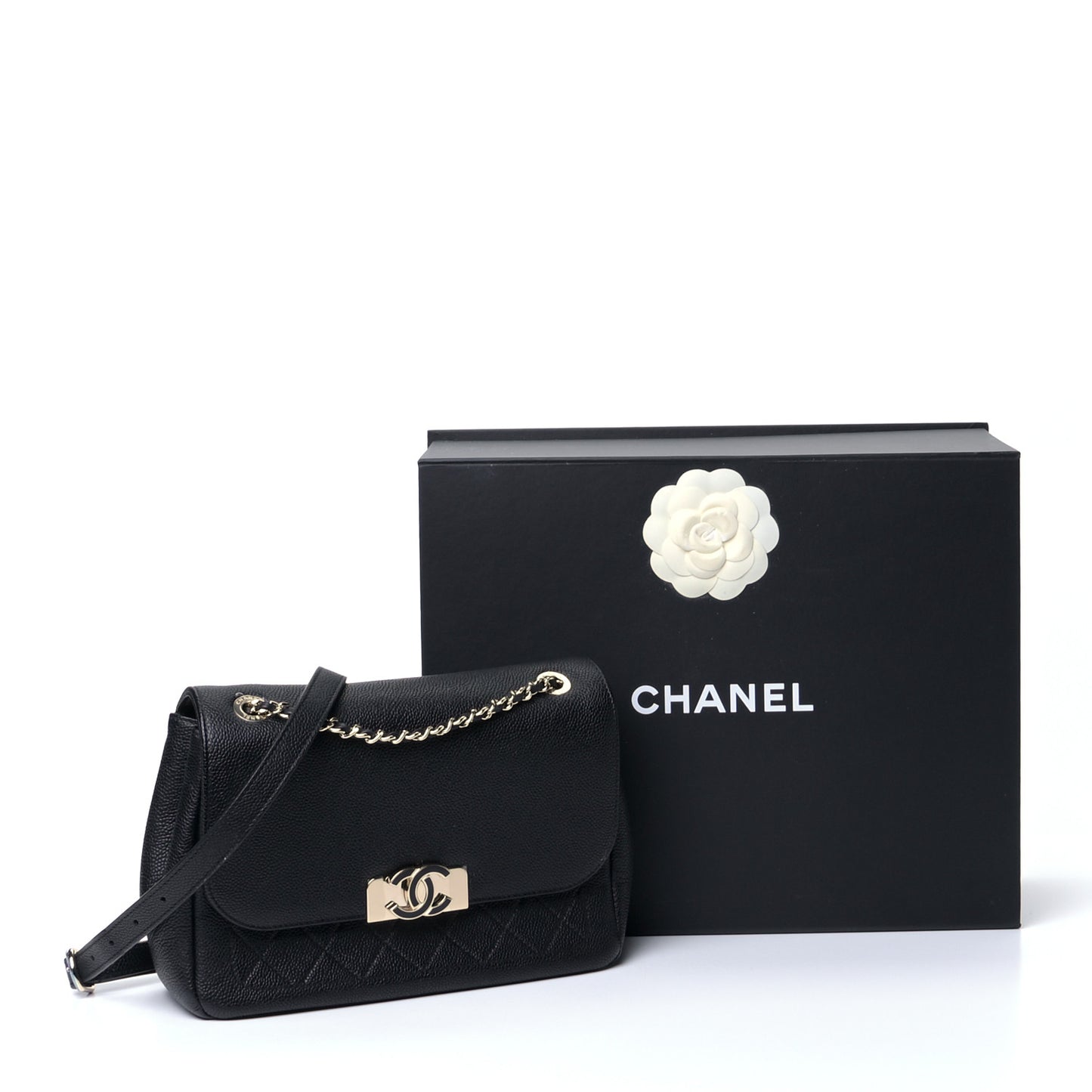 Caviar Quilted Small Flap Black