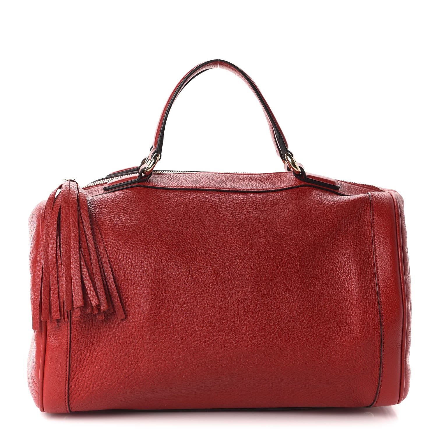 Gucci Pebbled Calfskin Medium Soho Boston Red 1 of 11
