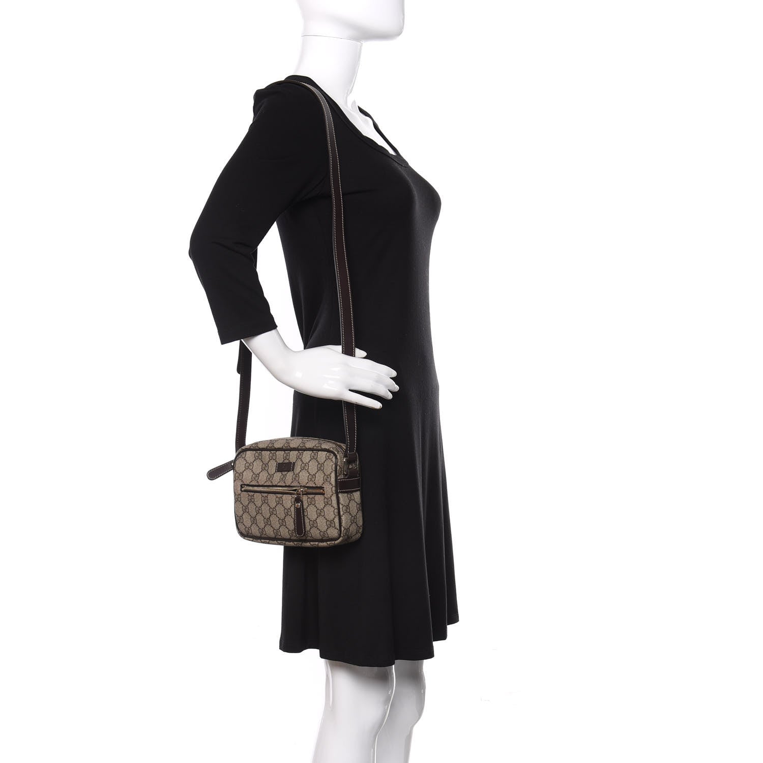 Gucci GG Plus Monogram Small Shoulder Bag Dark Brown 2 of 10