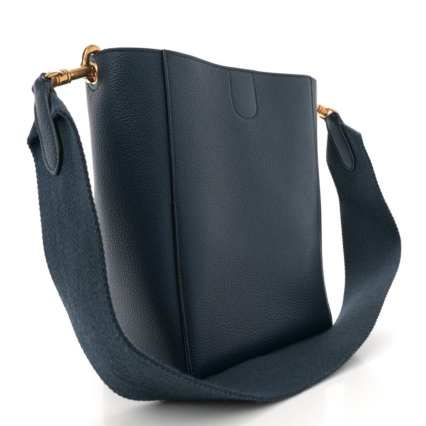 Soft Grained Calfskin Small Sangle Bucket Bag Navy