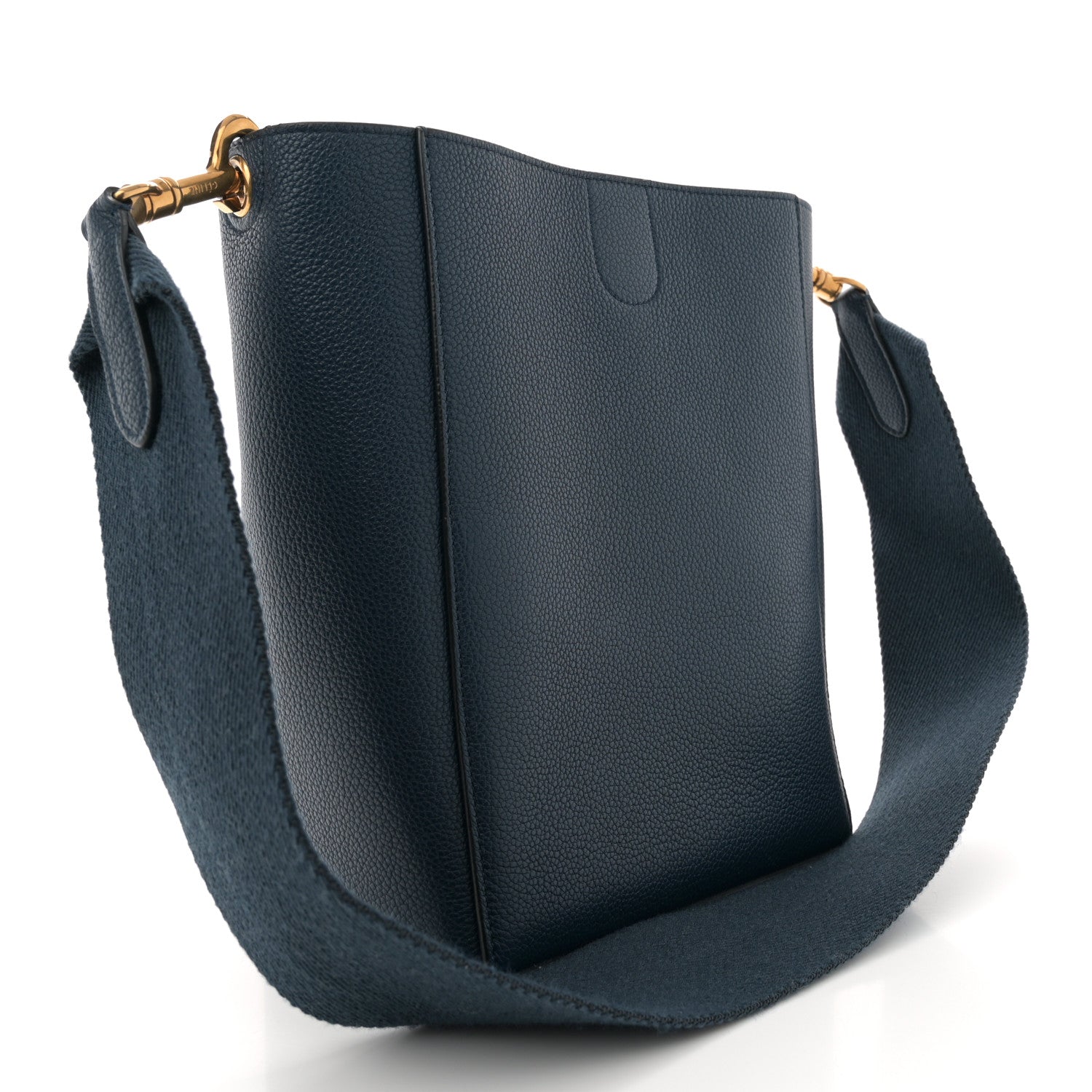 Celine Soft Grained Calfskin Small Sangle Bucket Bag Navy 3 of 11