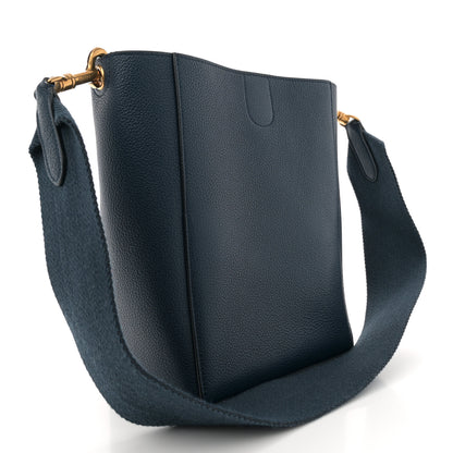 Celine Soft Grained Calfskin Small Sangle Bucket Bag Navy 3 of 11