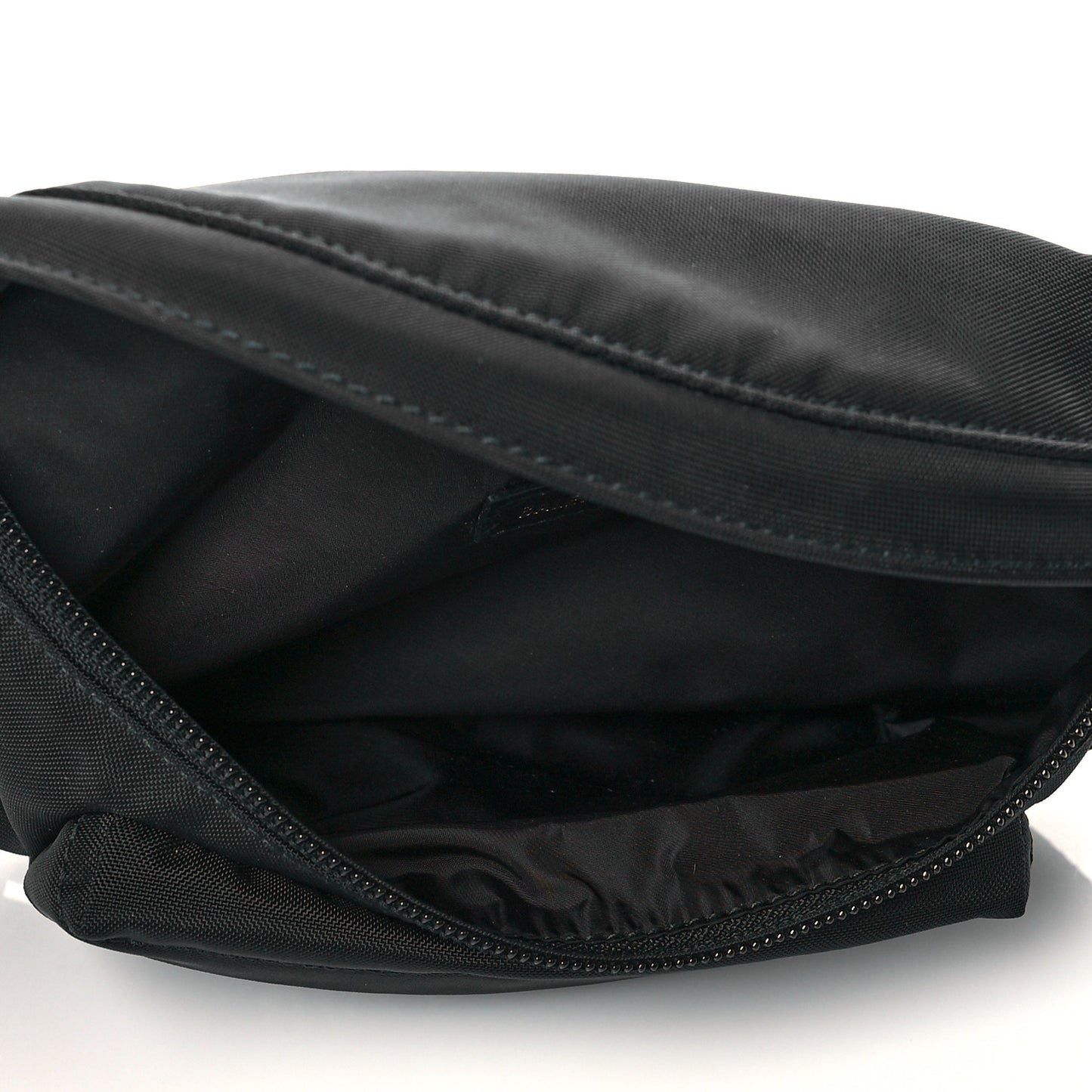 Sport Nylon Logo Embroidered Wheel Belt Bag Black White
