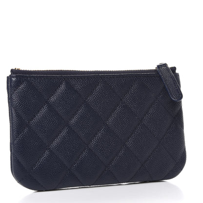 Chanel Caviar Quilted Small Cosmetic Case Navy Blue 3 of 8