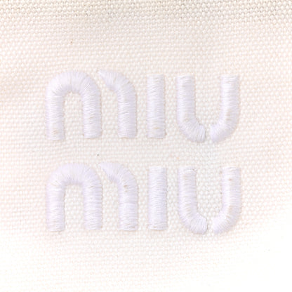 Miu Miu Raffia Crochet Woven Tote Bag White 6 of 10