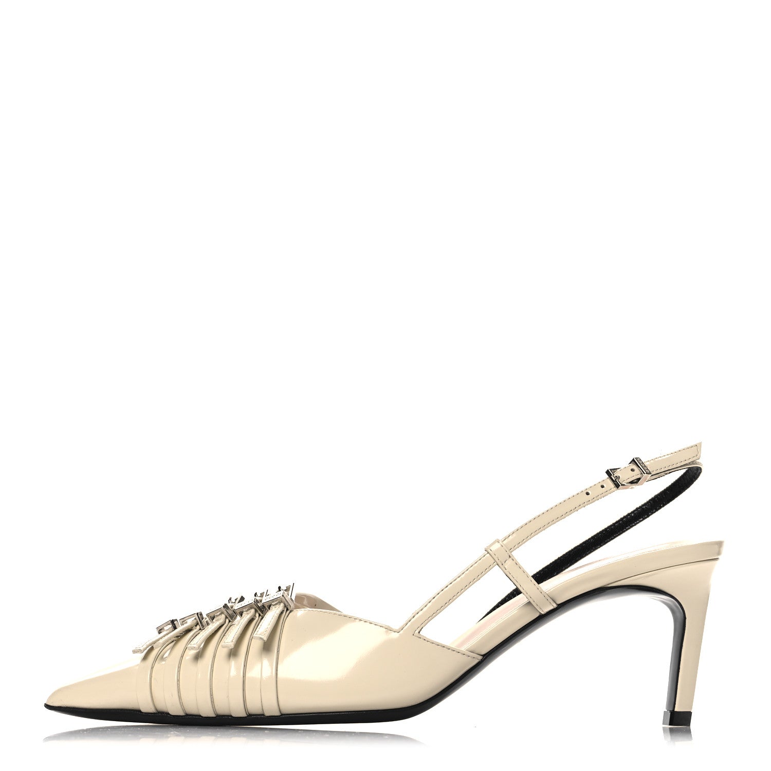Gucci Patent Regents Slingback Pumps 37.5 New Ivoire 1 of 10