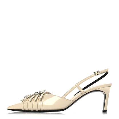 Gucci Patent Regents Slingback Pumps 37.5 New Ivoire 1 of 10