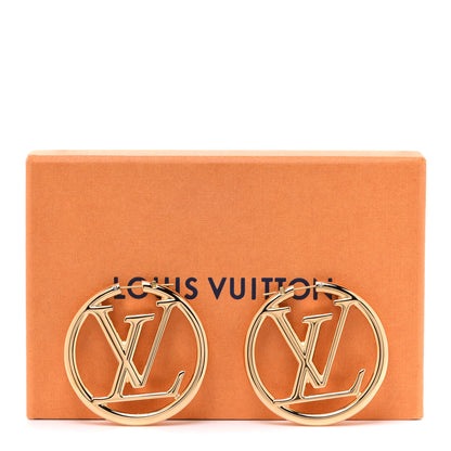 Louis Vuitton Metal Louise Hoop Earrings Gold 5 of 5