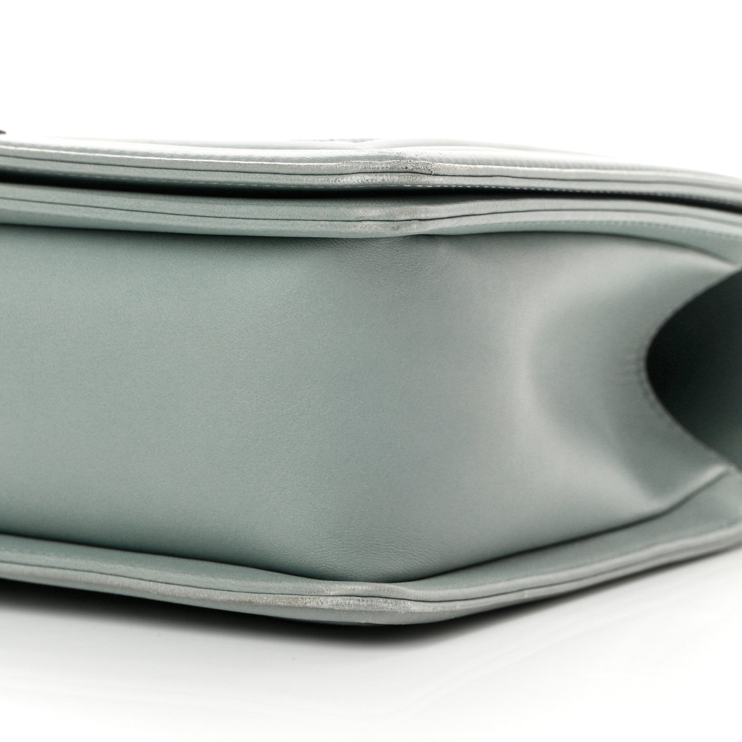 Calfskin Chevron New Medium Boy Flap Light Blue