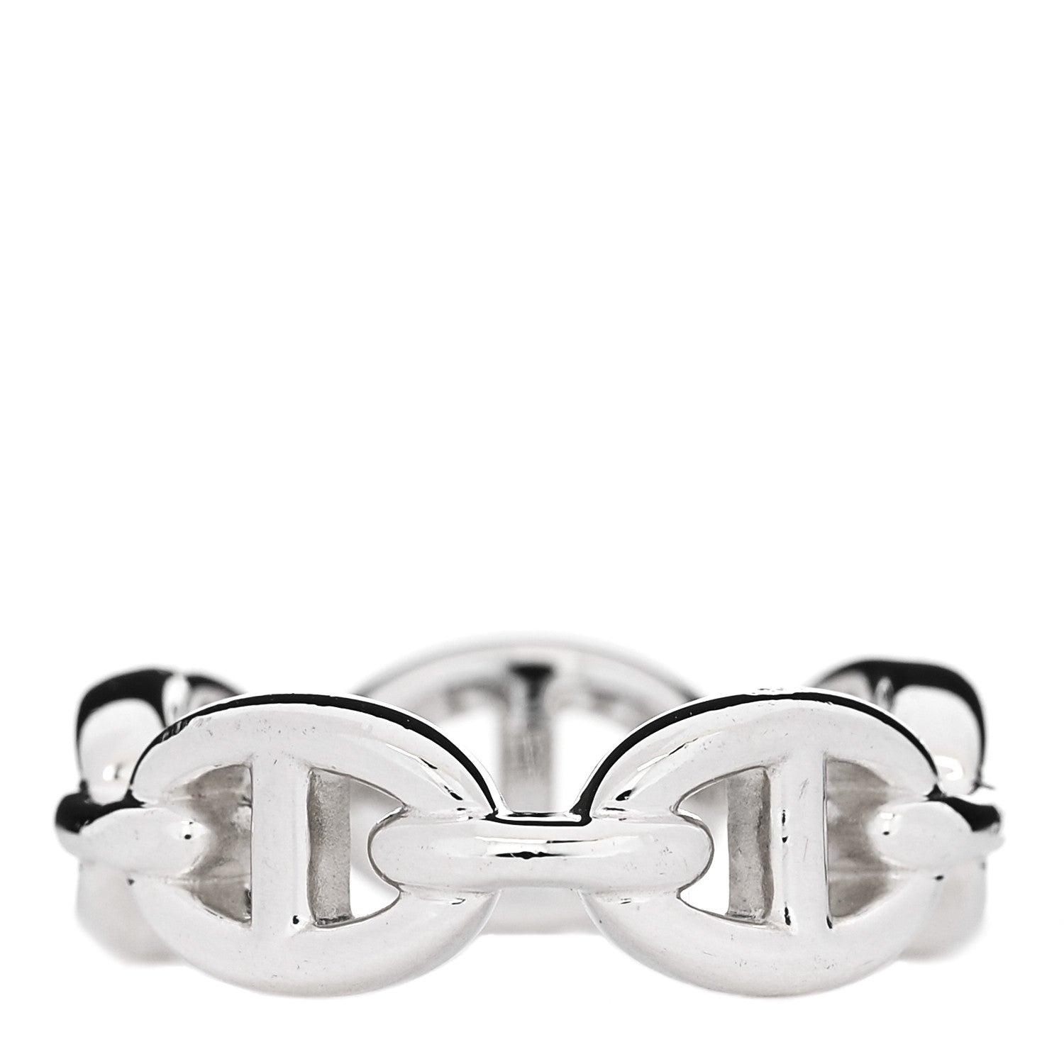 Hermes Sterling Silver PM Chaine d'Ancre Enchainee Band Ring 52 6 3 of 7