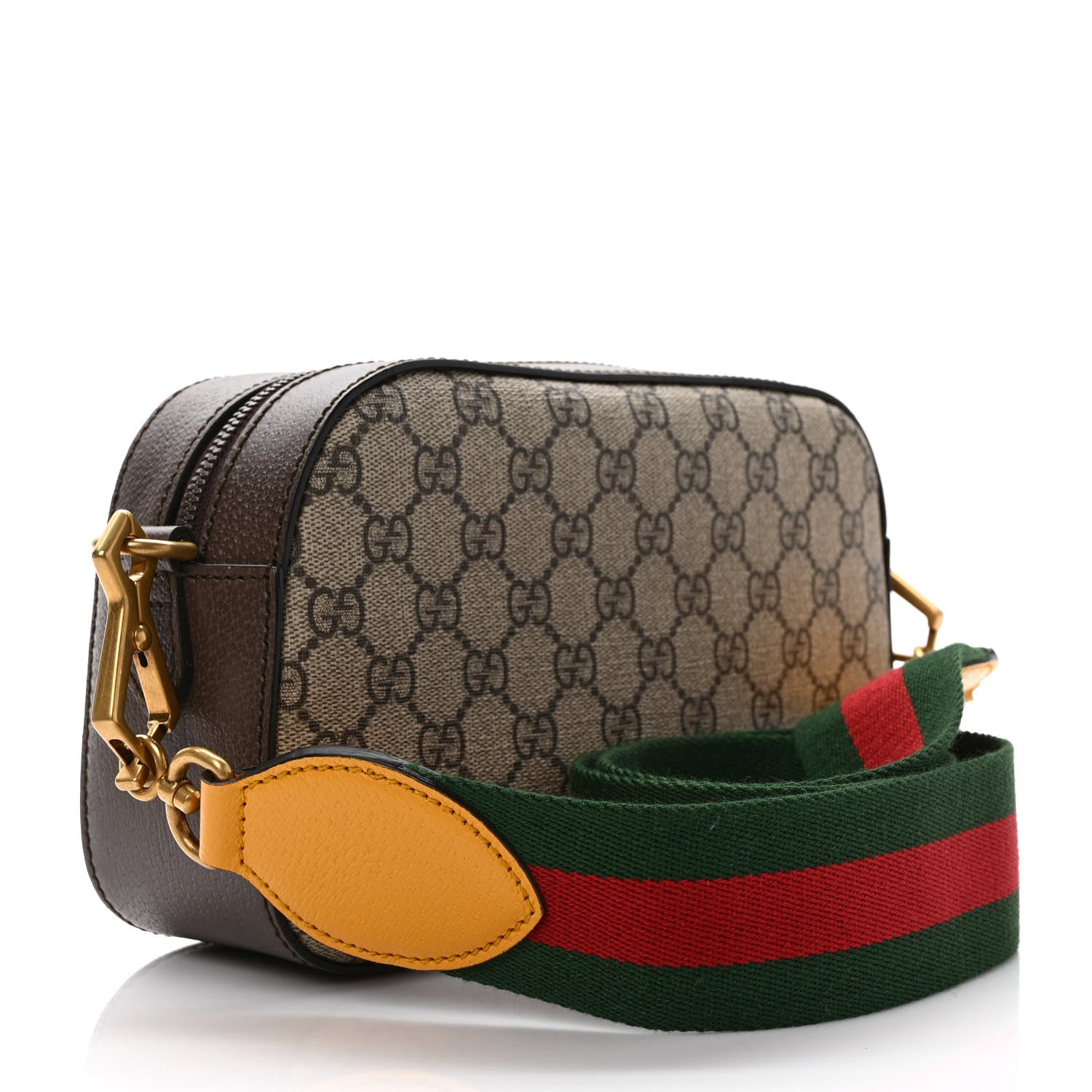 Gucci GG Supreme Monogram Web Neo Vintage Shoulder Bag Beige New Acero Crop 3 of 11