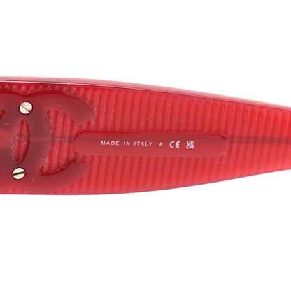 Chanel Acetate Rectangle Sunglasses 5493-A Red 6 of 7