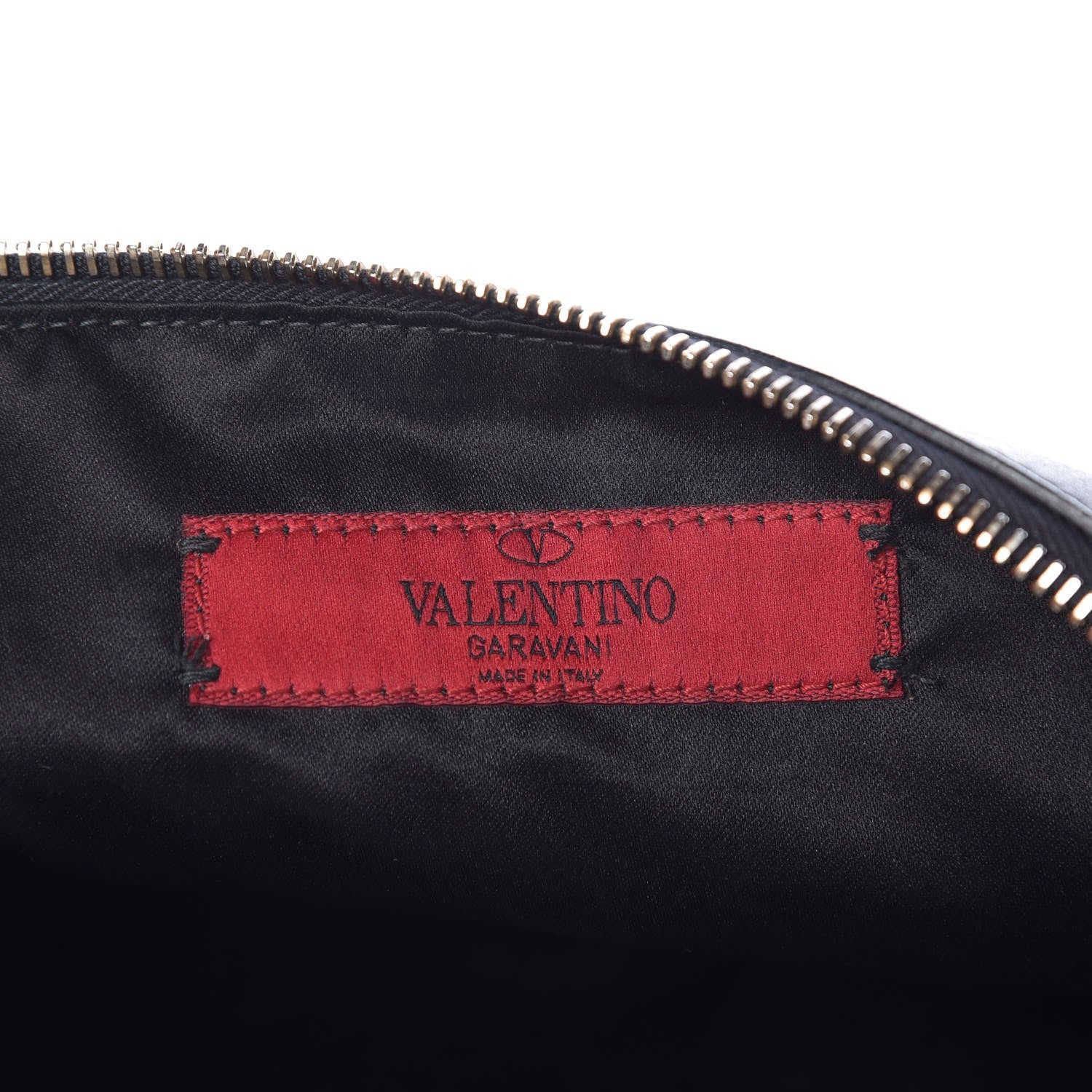 Valentino Garavani Vitello Large Rockstud Zip Pouch Black 6 of 7