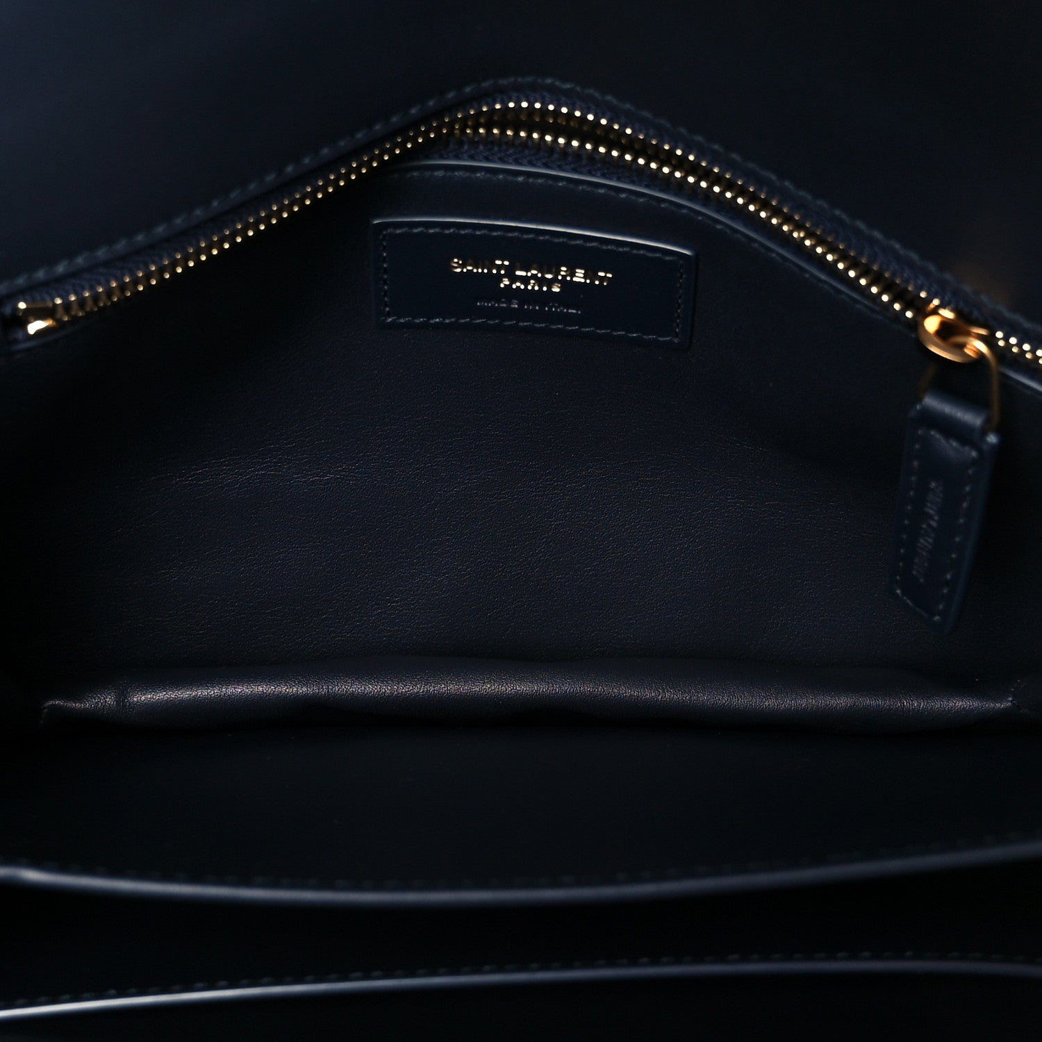 Saint Laurent Lambskin Quilted Le Maillon Satchel Marine 5 of 11