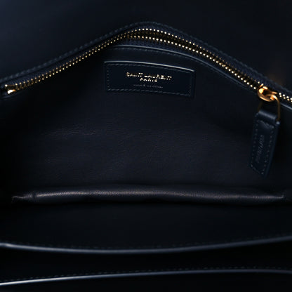 Saint Laurent Lambskin Quilted Le Maillon Satchel Marine 5 of 11