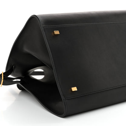 The Row Polished Saddle Calfskin Soft Margaux 15 Black 8 of 9