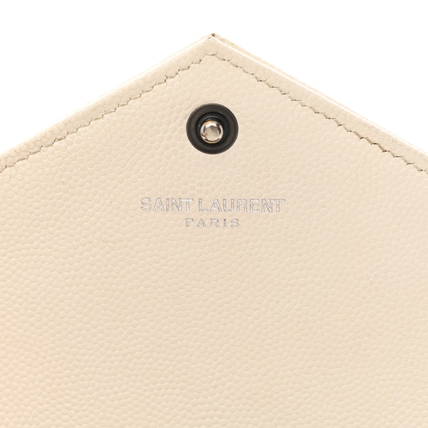 Grain De Poudre Matelasse Chevron Monogram Envelope Chain Wallet Dove White