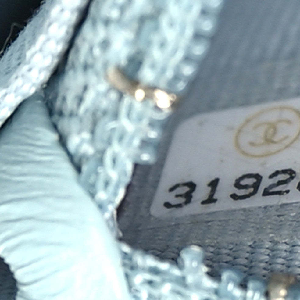 Chanel Lambskin Enamel Quilted Pending CC Clutch With Chain Light Blue 6 of 9