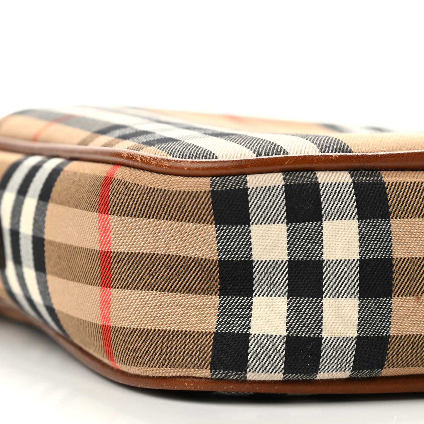 Calfskin Haymarket Check Crossbody Bag Brown