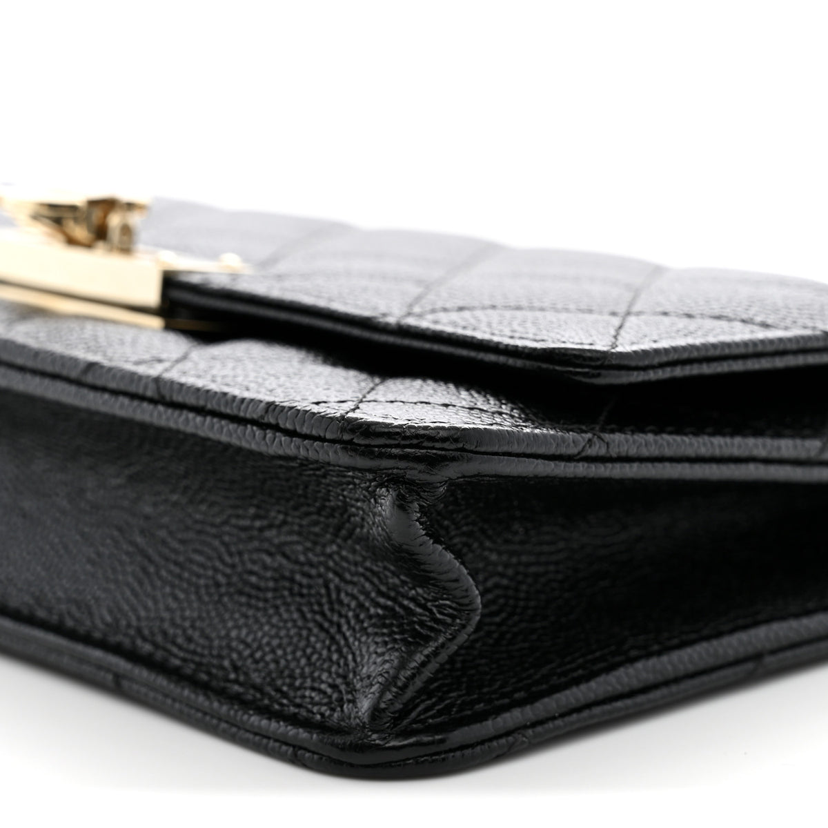 Chanel Caviar Quilted Golden Class Wallet On Chain WOC Black 10 of 12