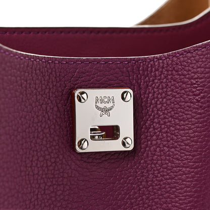 MCM Grained Calfskin Medium Milla Hobo Purple 6 of 8