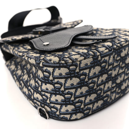 Christian Dior Grained Calfskin Oblique Mini Gallop Sling Bag Blue Black 8 of 9