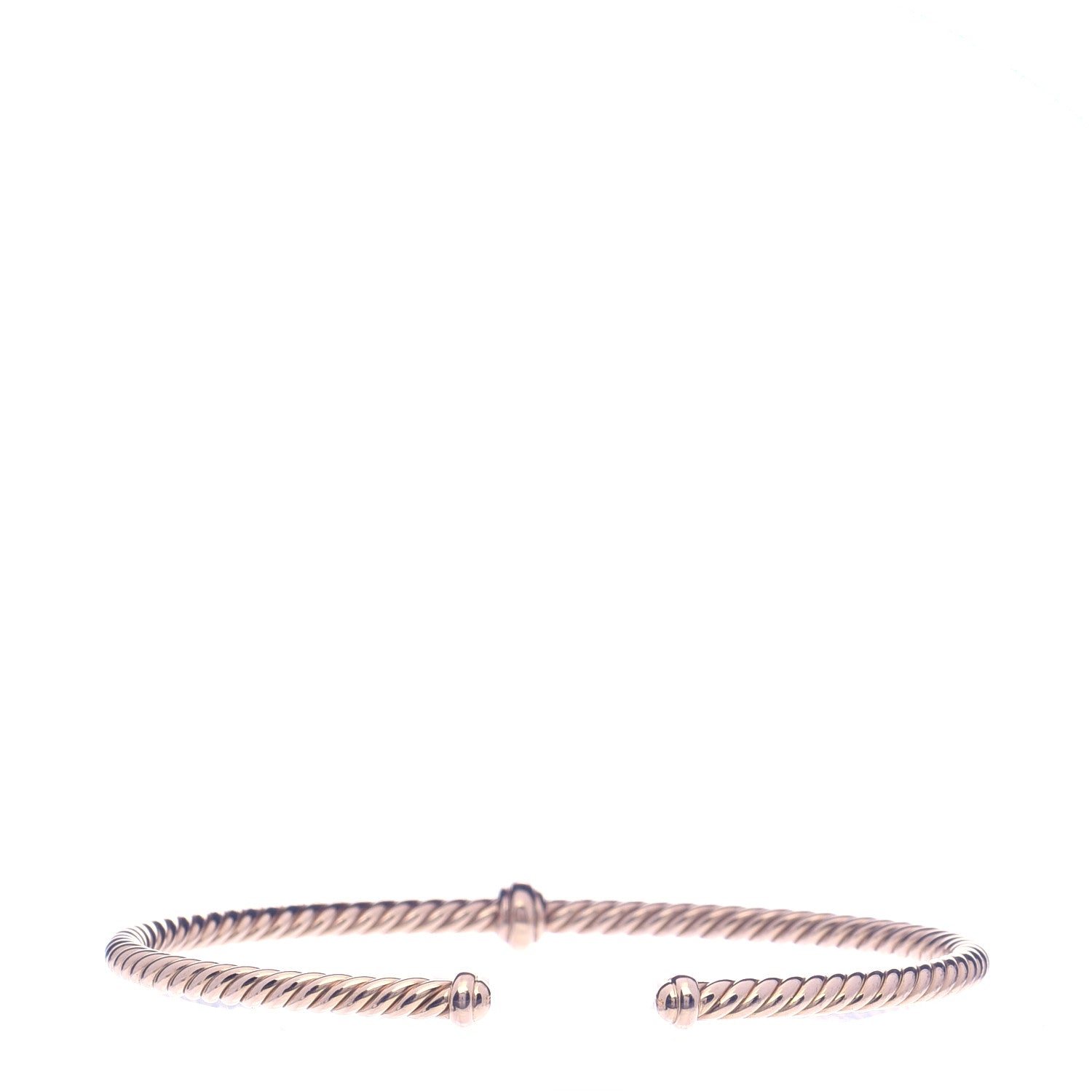 David Yurman 18K Rose Gold Diamond 3mm Renaissance Center Station Bracelet 3 of 5