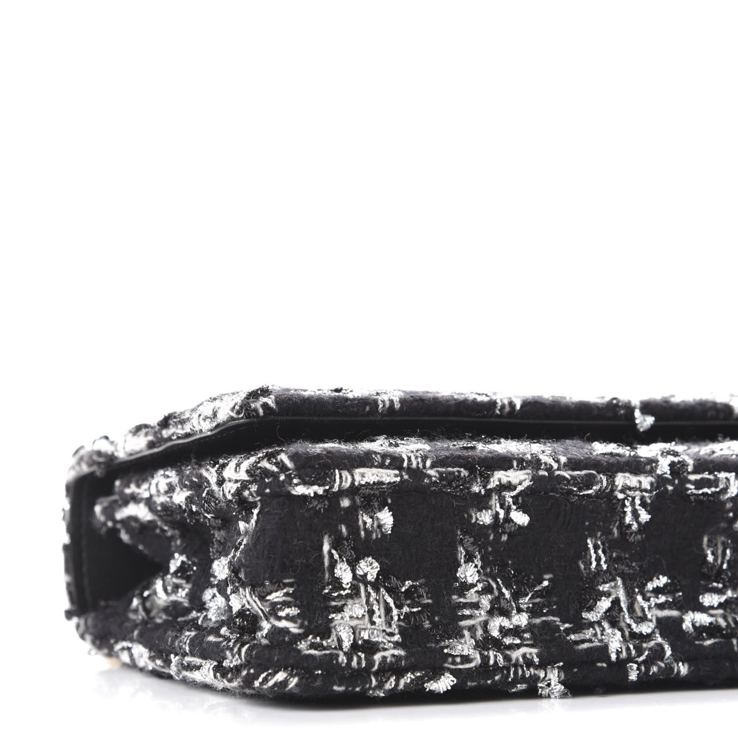 Wool Tweed Lambskin Quilted Chanel 19 Wallet On Chain WOC Black
