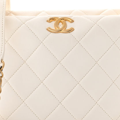 Chanel Lambskin Quilted CC Crystal Signature Chain Hobo White 8 of 12