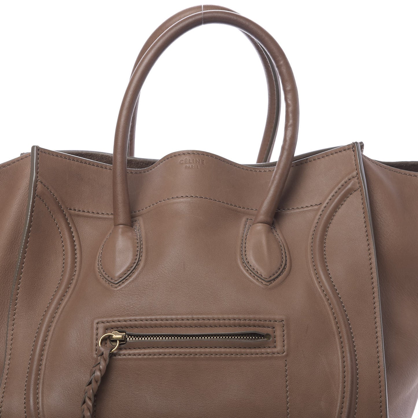 Supple Calfskin Medium Phantom Luggage Taupe