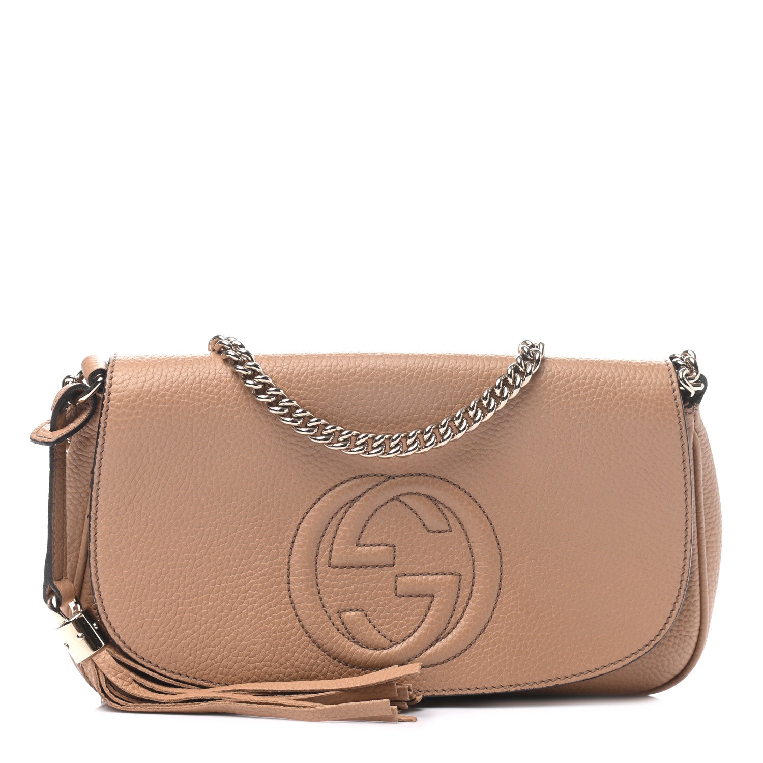 Gucci Pebbled Calfskin Medium Soho Flap Crossbody Camelia 1 of 10