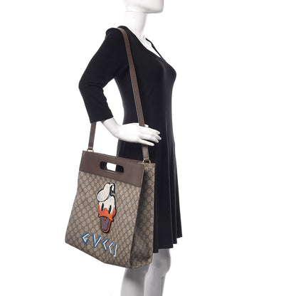 Gucci X DISNEY Soft GG Supreme Monogram Donald Duck Slip Handle Vertical Tote Beige New Acero 2 of 9