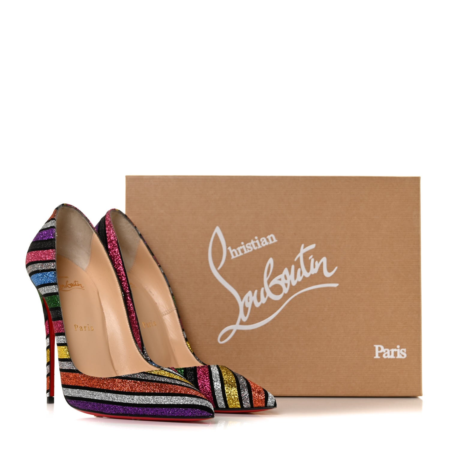 Christian Louboutin Suede Stripyglitter So Kate 120 Pumps 39 Multi 8 of 8