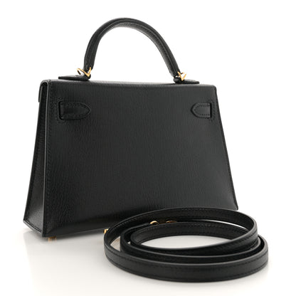 Hermes Chevre Chamkila Mini Kelly Sellier 20 Black 3 of 11