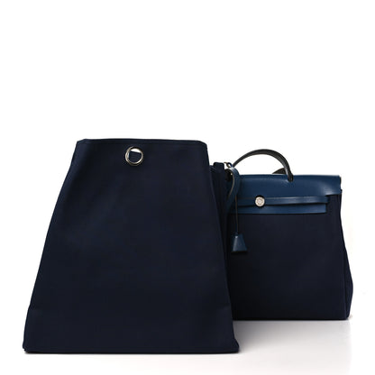 Hermes Toile Vache Calfskin Herbag 39 MM Navy 3 of 13