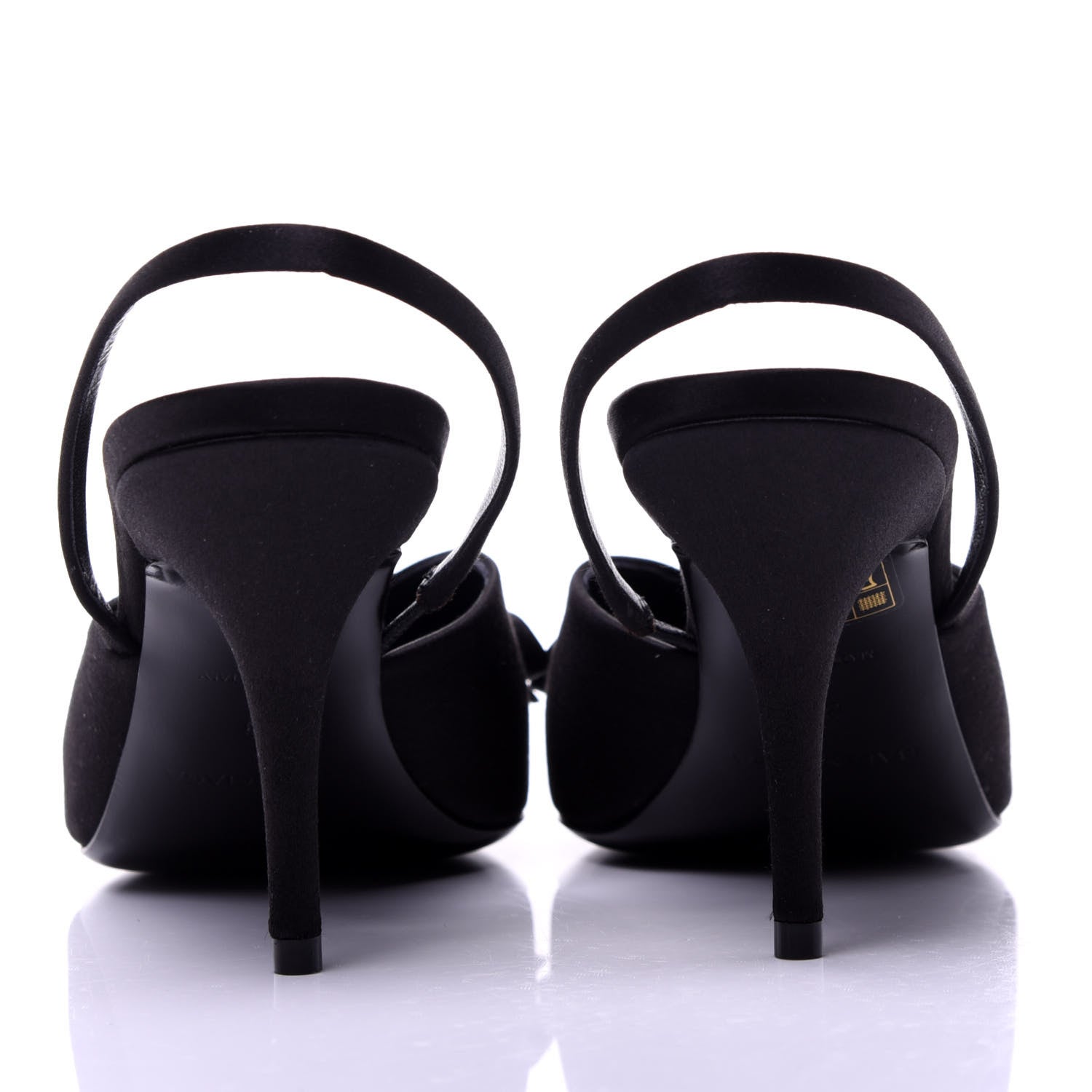 Balenciaga Satin Pointed Toe Knife Slingback Mules 39 Black 5 of 11
