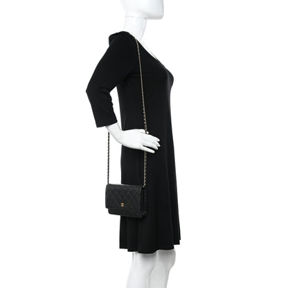 Chanel Caviar Quilted Wallet on Chain WOC Black 2 of 9