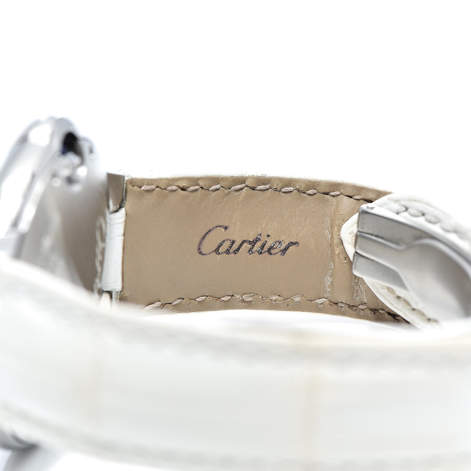 Cartier Stainless Steel Alligator 33mm Ballon Bleu De Cartier Automatic Watch White 6 of 9