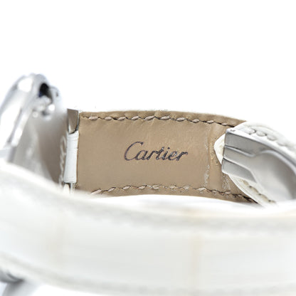 Cartier Stainless Steel Alligator 33mm Ballon Bleu De Cartier Automatic Watch White 6 of 9