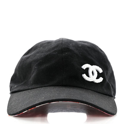 Chanel Cotton Beaded CC Cap Hat Black 5 of 8